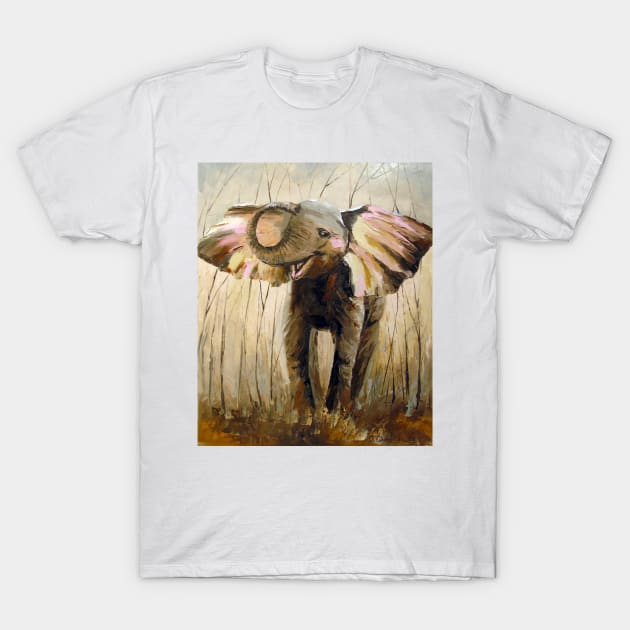 Smiling elephant T-Shirt by OLHADARCHUKART